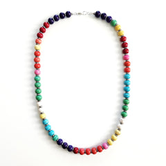 0--GURI GURI MULTI COLOR BEADED NECKLACE--24"