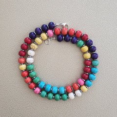 0--GURI GURI MULTI COLOR BEADED NECKLACE--24"