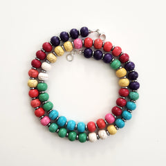 0--GURI GURI MULTI COLOR BEADED NECKLACE--24"