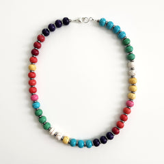 0--GURI GURI MULTI COLOR BEADED NECKLACE--18"