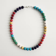 0--GURI GURI MULTI COLOR BEADED NECKLACE--18"