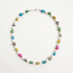 0--EYE LOVE PEACHES BEADED NECKLACE--18"