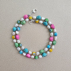0--MINI SKULL & EYE NECKLACE--18"