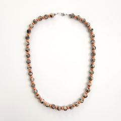 ZEBRAS LOVE ORANGE BEADED NECKLACE--24"