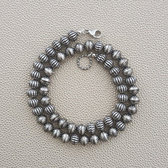 SOUTHWEST 925 SILVER BEAD NECKLACE-16"