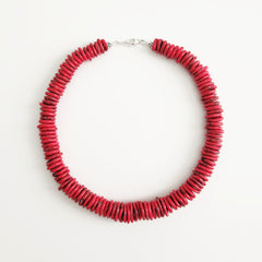RED DISC NECKLACE--17"