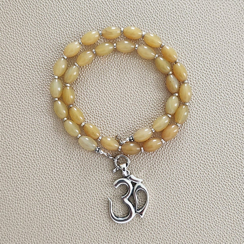 0--BALTIC AMBER NECKLACE W/ OM PENDANT-18"