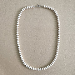 00--WHITE MAGNESITE TURQUOISE NECKLACE--24"