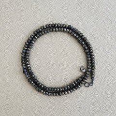 PYRITE NECKLACE WITH 925 SILVER SKULL BEAD