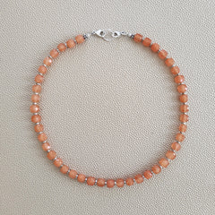 0--ORANGE JADE NECKLACE--16"
