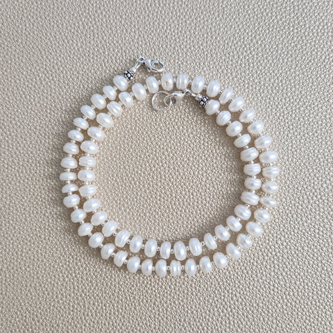 0--WHITE PEARL NECKLACE--18"