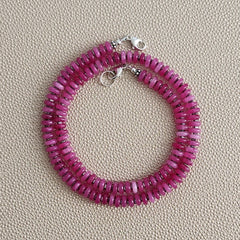 0--FUCHSIA JADE NECKLACE--18"