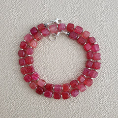 0--RED CRACKLE AGATE NECKLACE--18"