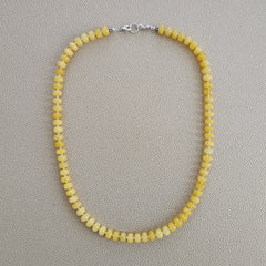 0--YELLOW COLOR JADE NECKLACE--20"