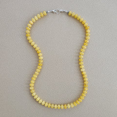 0--YELLOW COLOR JADE NECKLACE--20"