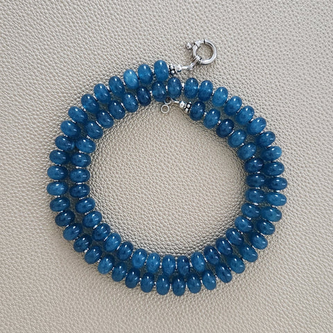 0--DARK BLUE JADE NECKLACE--20"