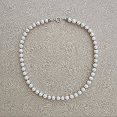 0--WHITE PEARL NECKLACE--16"