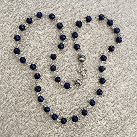 00--8MM LAPIS LAZULI NECKLACE--26"
