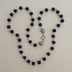 00--8MM LAPIS LAZULI NECKLACE--26"