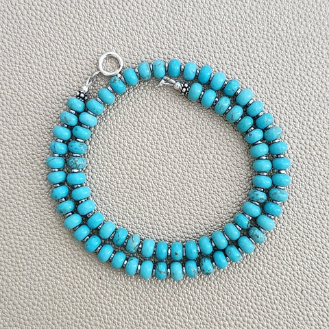 0--MAGNESITE TURQUOISE NECKLACE--16"