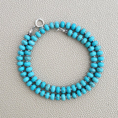 0--MAGNESITE TURQUOISE NECKLACE--16"