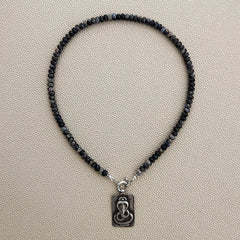GRAY OPAL NECKLACE W/ COBRA PENDANT-16"