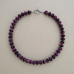 0--PURPLE TIGERS EYE NECKLACE--16"