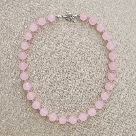 0--ROSE QUARTZ NECKLACE--18"