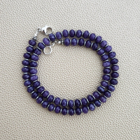 0--PURPLE JADE NECKLACE-16"