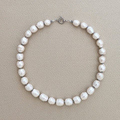 0--WHITE EDISON PEARL NECKLACE--16"