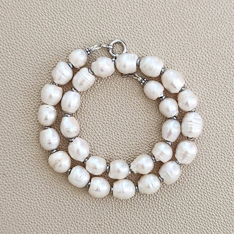 0--WHITE EDISON PEARL NECKLACE--16"