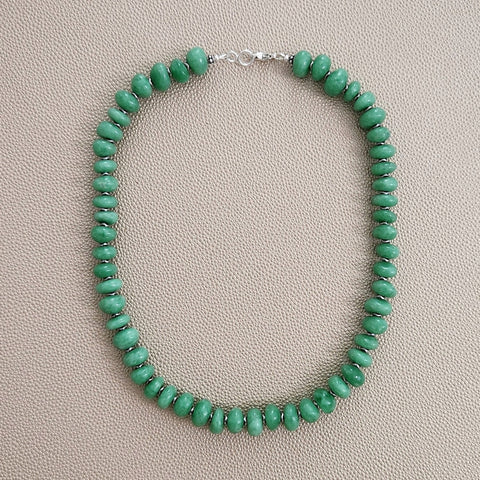 0--GREEN AVENTURINE NECKLACE--18"