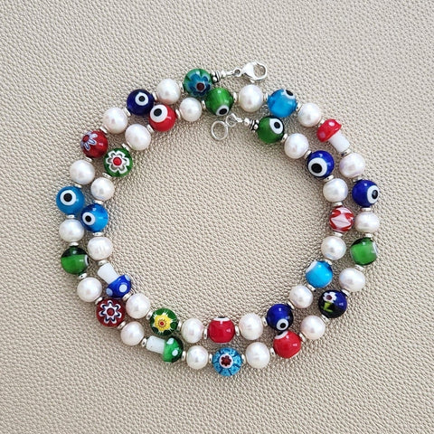 EYE SEE BEADED NECKLACE--24"
