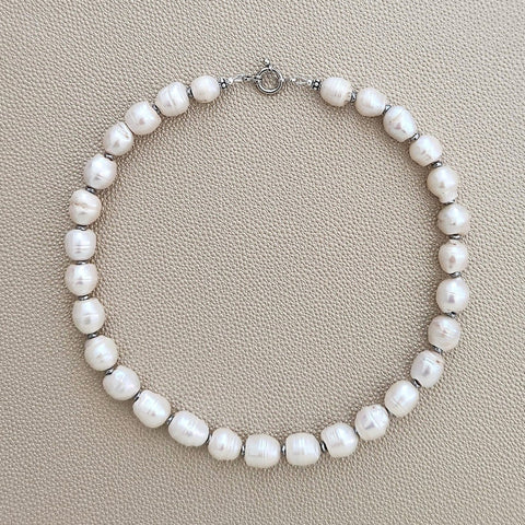 0--WHITE EDISON PEARL NECKLACE--16"