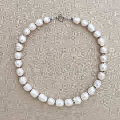 0--WHITE EDISON PEARL NECKLACE--16"