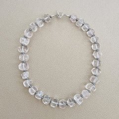 ROSE QUARTZ NUGGET NECKLACE--18"