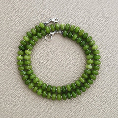 0--GREEN COLORED JADE NECKLACE--20"