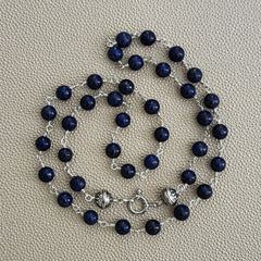 00--8MM LAPIS LAZULI NECKLACE--26"