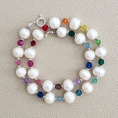 CRYSTAL PERSUASION PEARL & CRYSTAL NECKLACE-18"