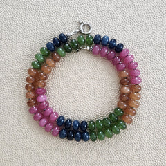 0--MIDNIGHT GARDEN MULTICOLOR JADE NECKLACE--19"