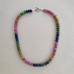 0--MIDNIGHT GARDEN MULTICOLOR JADE NECKLACE--19"