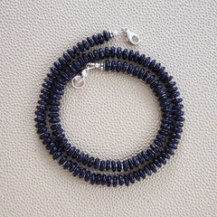 0--MIDNIGHT SKY BLUE SANDSTONE NECKLACE--18"