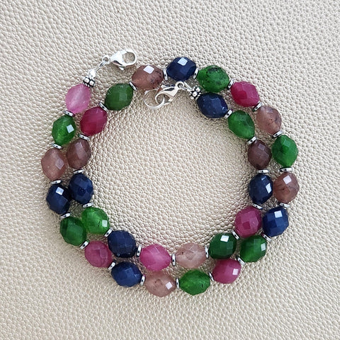 0--MIDNIGHT RITUALS MULTICOLOR JADE NECKLACE--15.75"