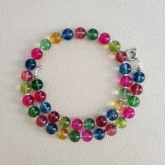 0--CRACKLE QUARTZ CRYSTAL NECKLACE--17.5"