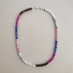 0--HAPPY IN HILO MULTI GEMSTONE NECKLACE--20"