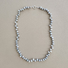 0--SILVER PEARL NECKLACE--18"