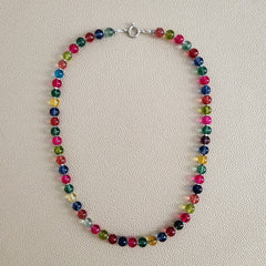 0--CRACKLE QUARTZ CRYSTAL NECKLACE--20"