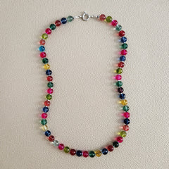 0--CRACKLE QUARTZ CRYSTAL NECKLACE--20"