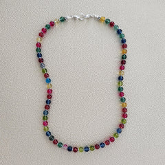 0--CRACKLE QUARTZ CRYSTAL NECKLACE--18"