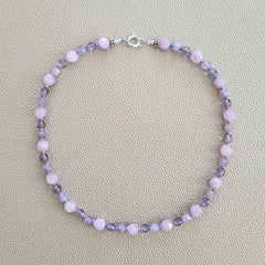0--LAVENDER LOVE MULTI GEMSTONE NECKLACE--16"